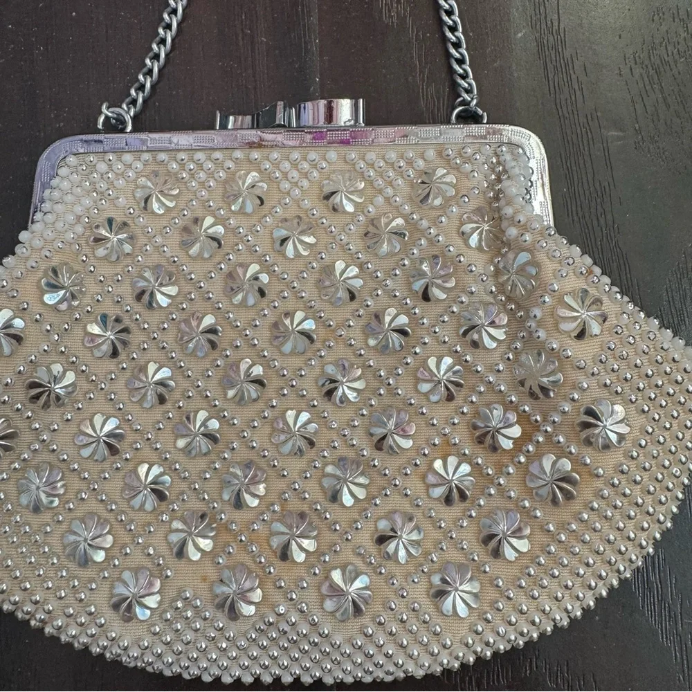 Vintage handmade beaded clutch/mini purse Fairycore glam - Picture 3 of 8